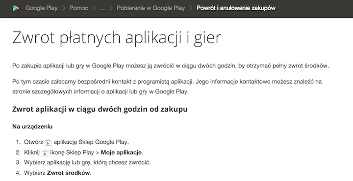 Jak zwrócić aplikację w Google Play i uniknąć problemów z zakupem